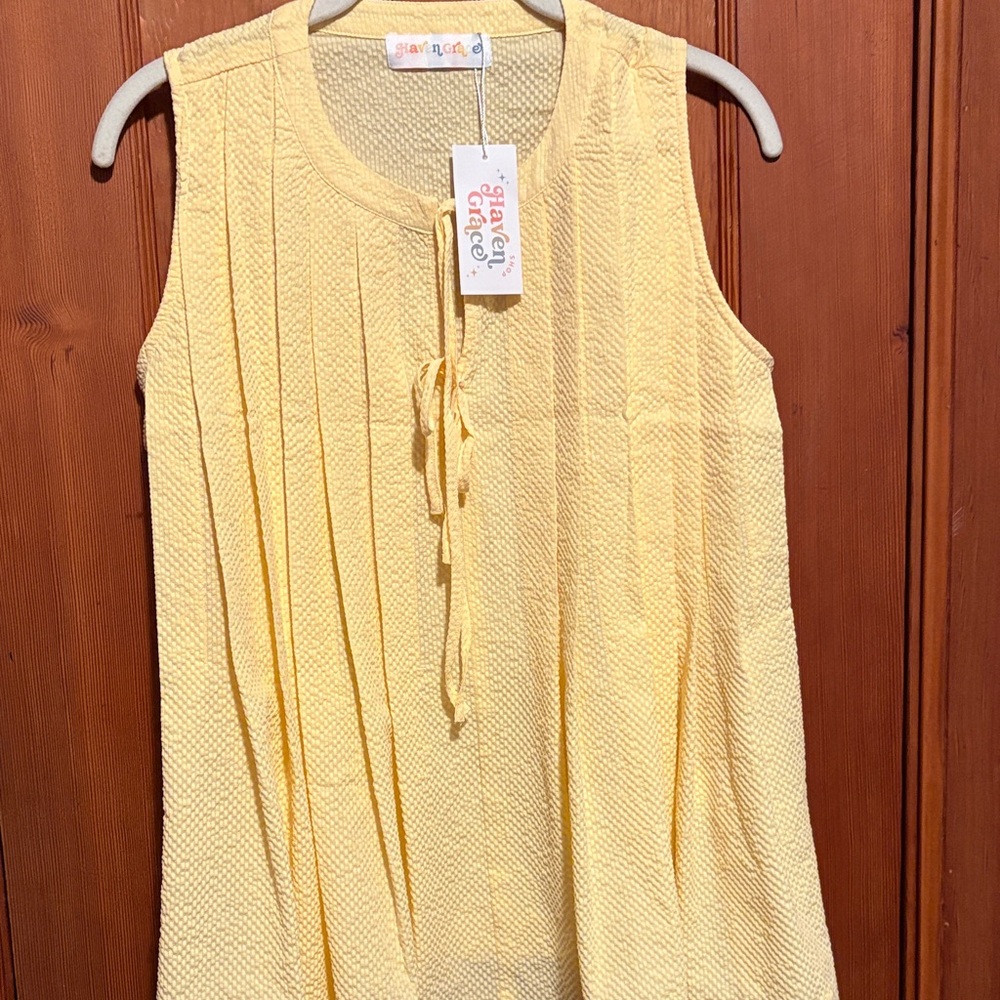 Haven Grace Light Yellow Sleeveless Blouse
